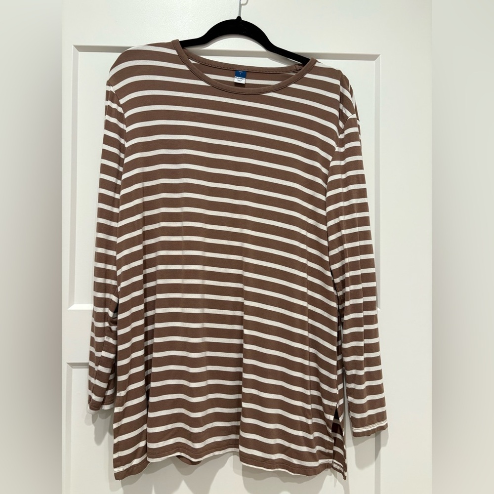 Old Navy Luxe Tunic - Size Large, Brown Stripe
